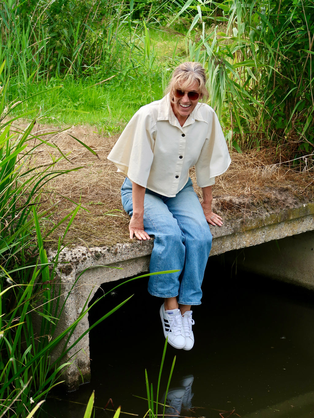 Milano Denim Blouse - Wit