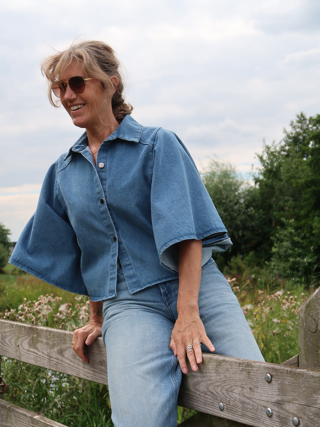 Milano Denim Blouse - Blauw