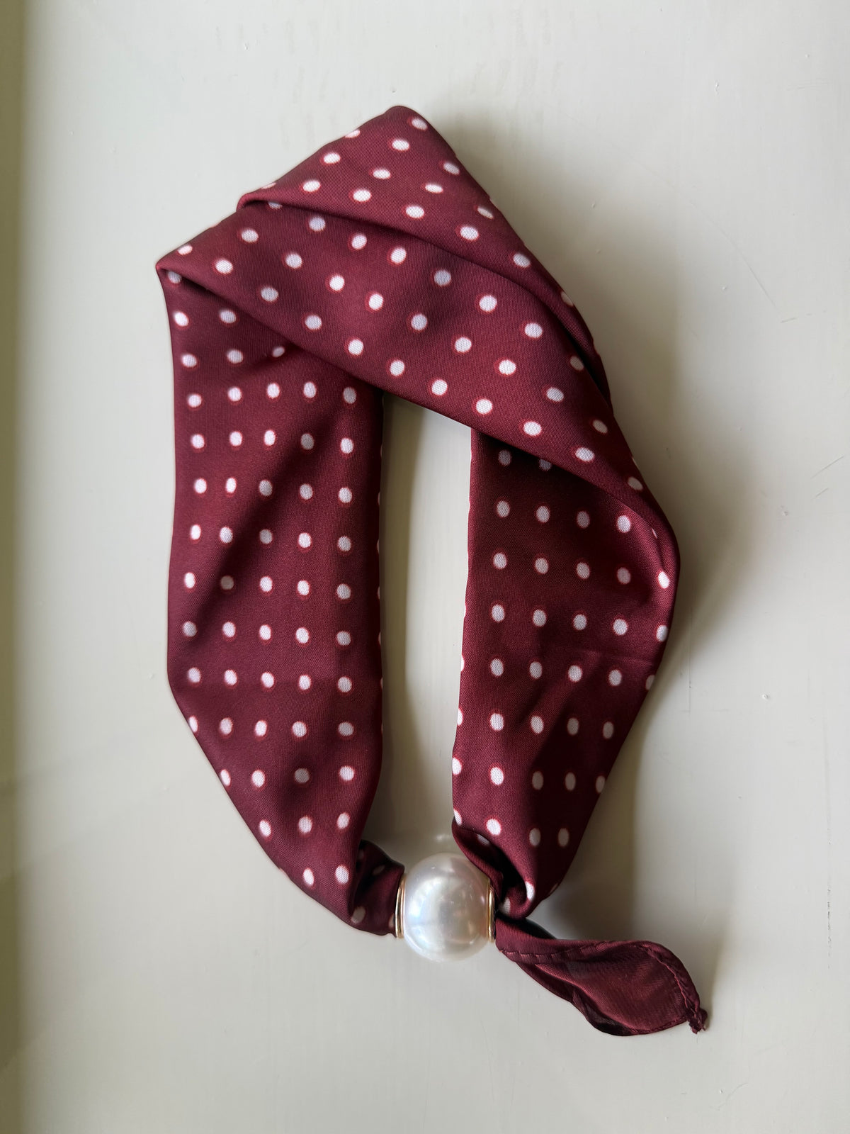 Sjaal - Burgundy Polka dot