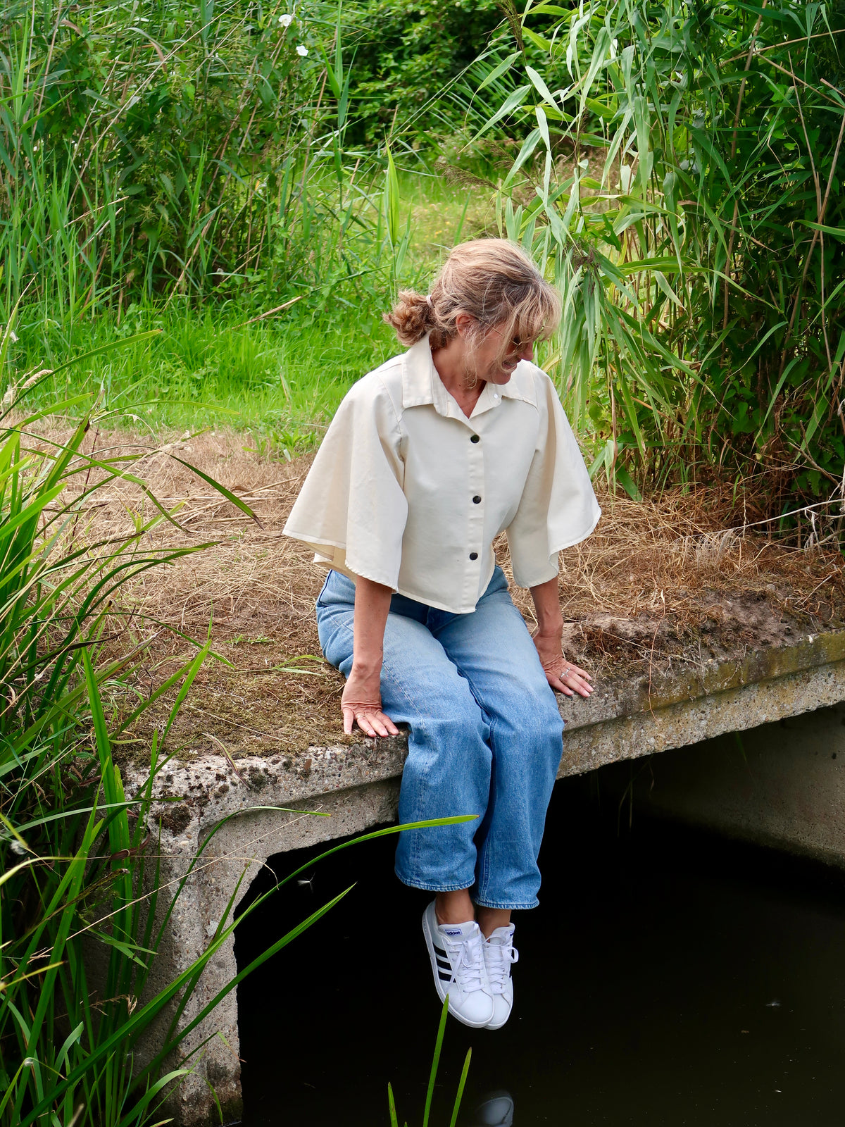Milano Denim Blouse - Wit