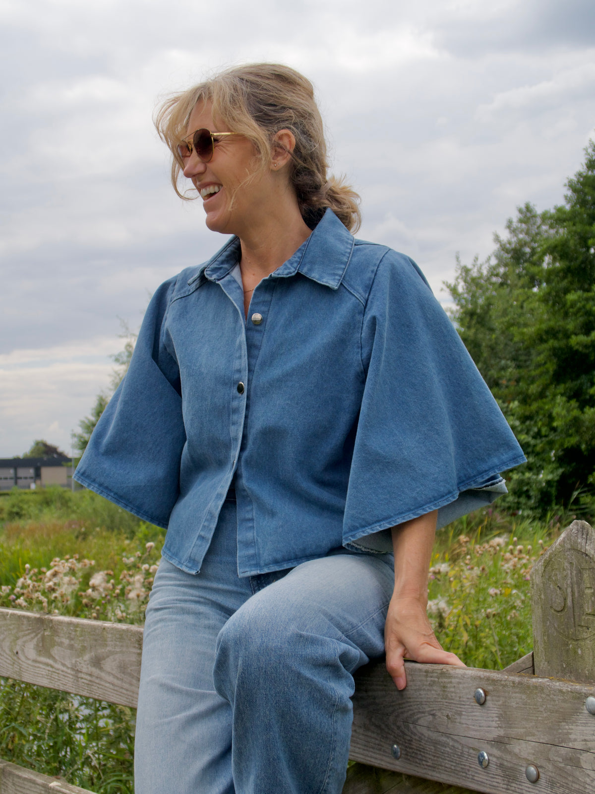 Milano Denim Blouse - Blauw