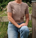 Lugano Cardigan Top - Taupe