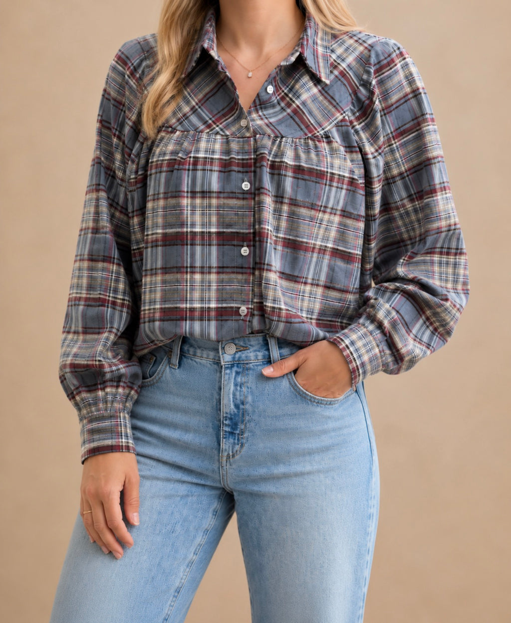 Odessa Geblokte Blouse