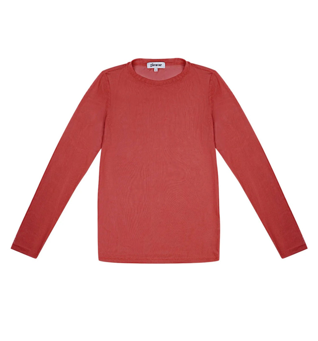 Venice Mesh Top Longsleeve - Rood
