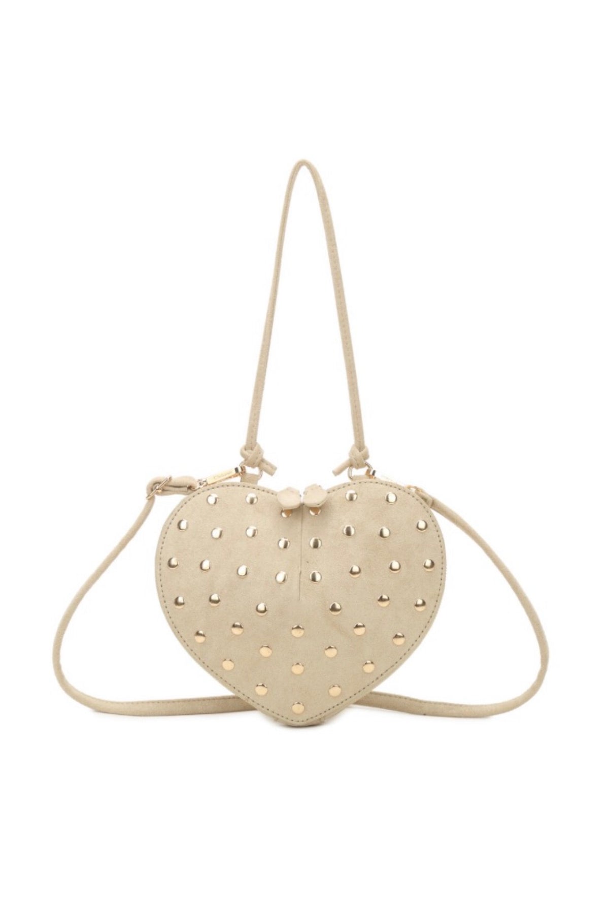 Suède Stud Schoudertas Hart - Crème