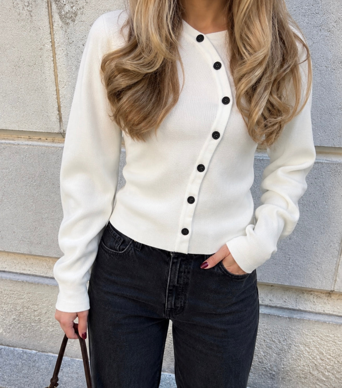 Nancy Trui met Knoopsluiting - Wit