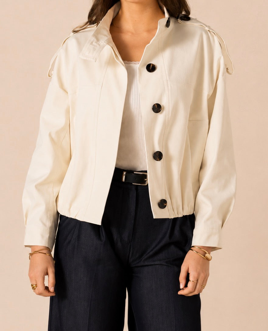 Monaco Trench Coat - Creme