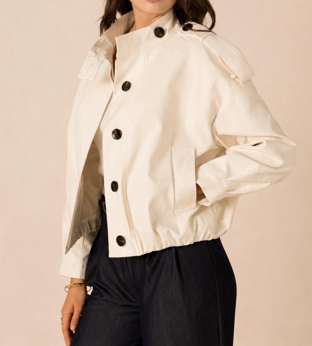 Monaco Trench Coat - Creme