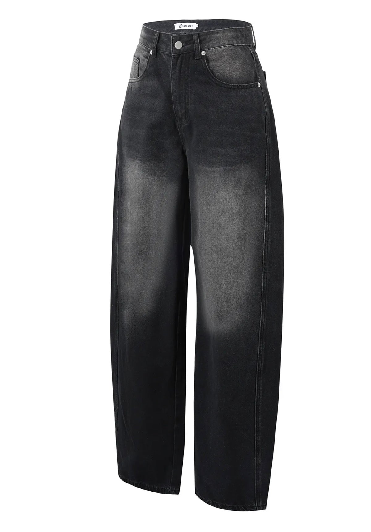 Sydney Barrel Jeans Denim - Zwart