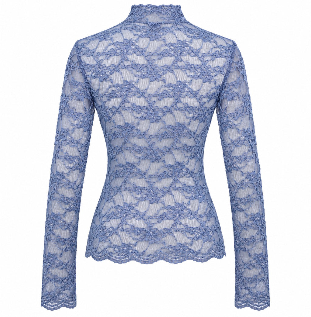 Nottingham Lace Kanten Top - Blauw