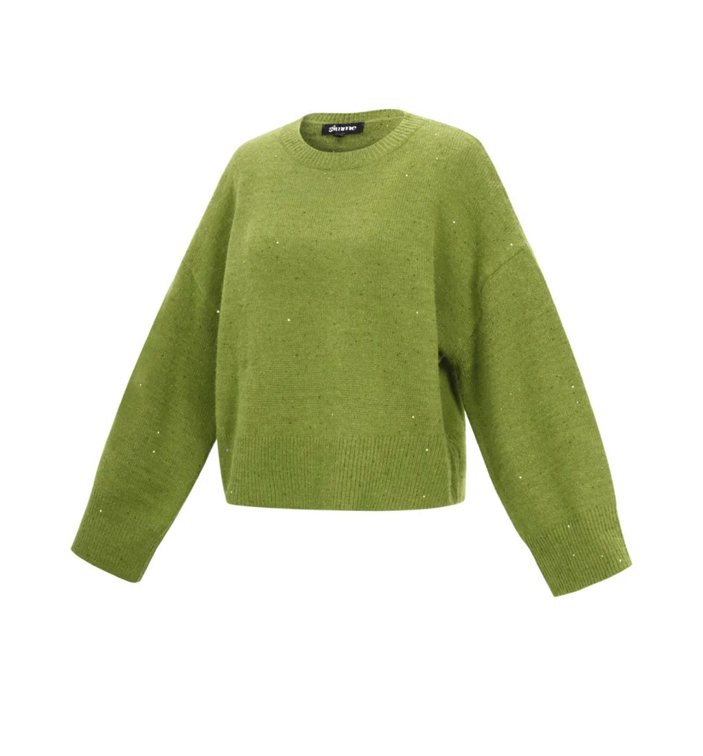 Rimini Gebreide Trui Glitter - Groen