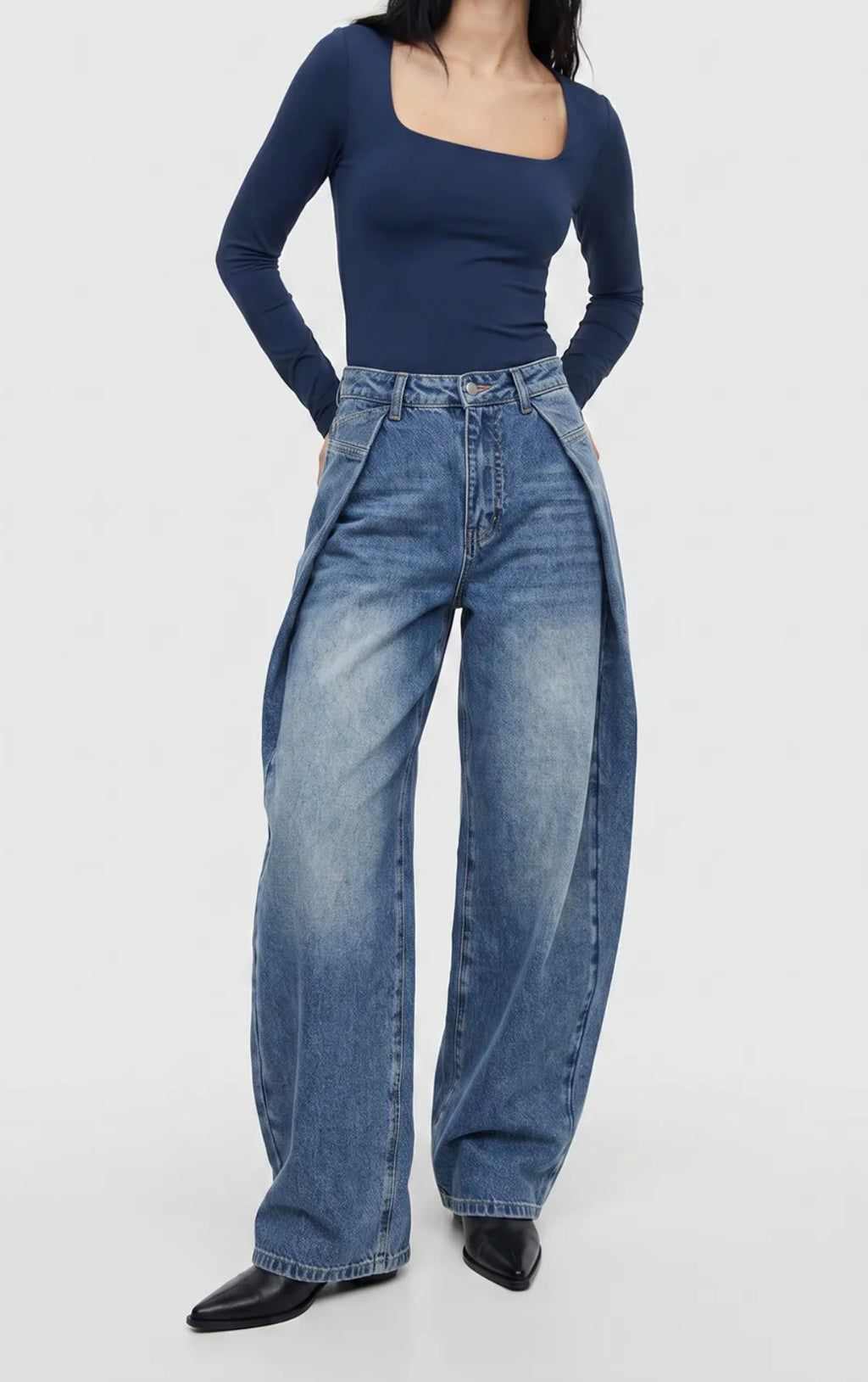 Ushuaia Denim Barrel Fold Jeans - Blauw