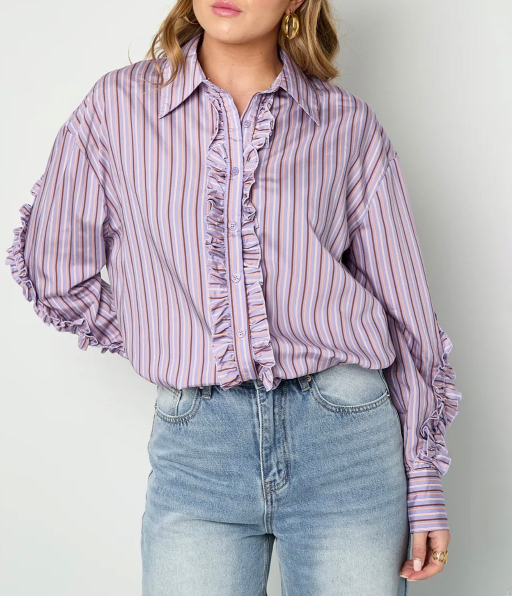 Sintra Ruches Blouse - Paars