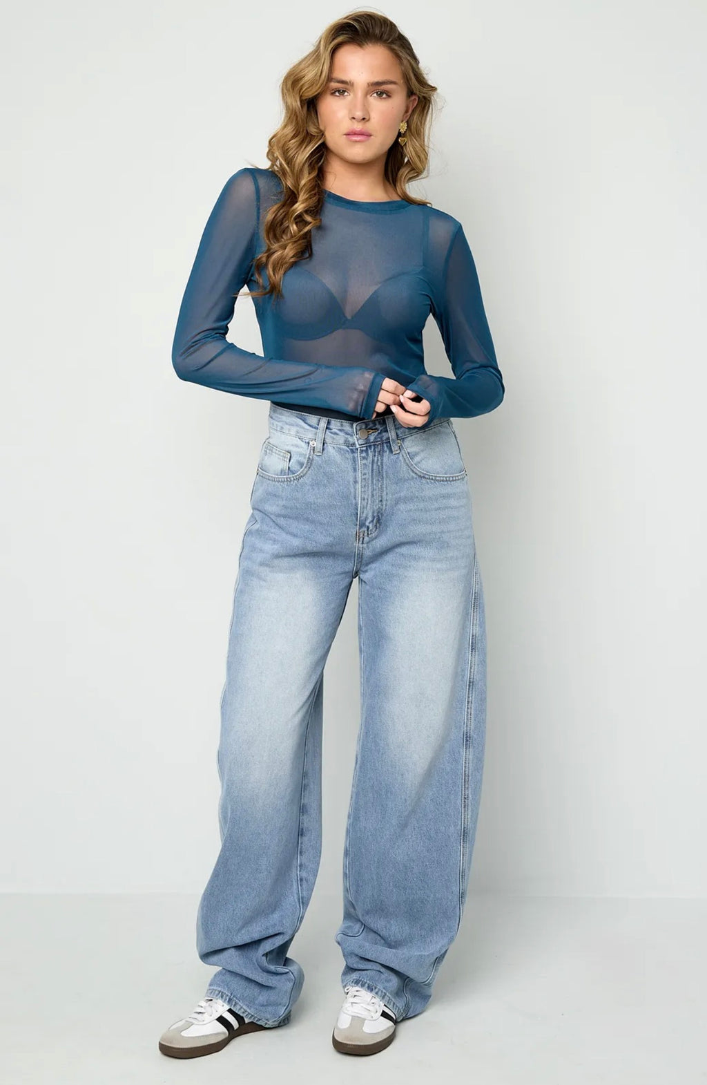 Sydney Barrel Jeans Denim - Blauw