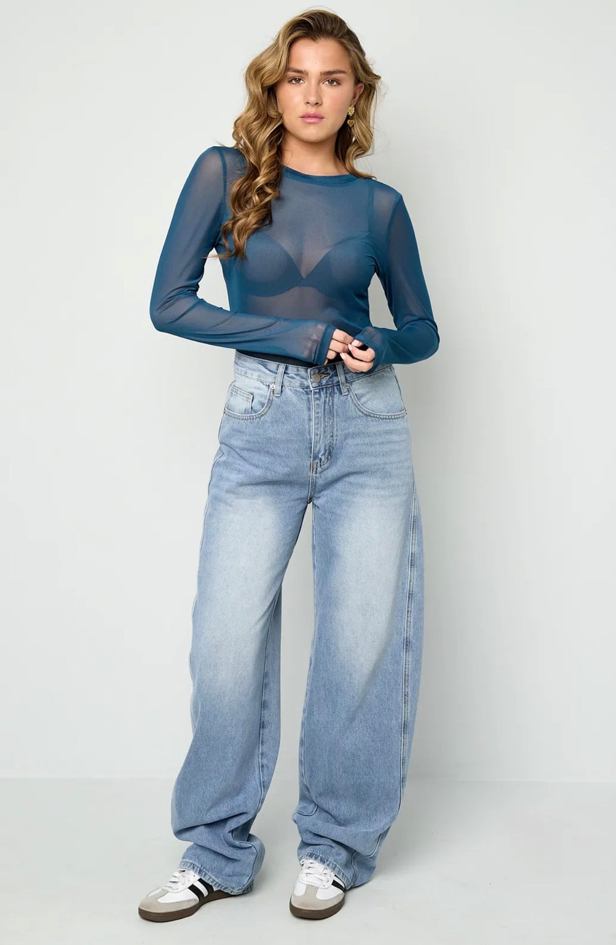 Sydney Barrel Jeans Denim - Blauw