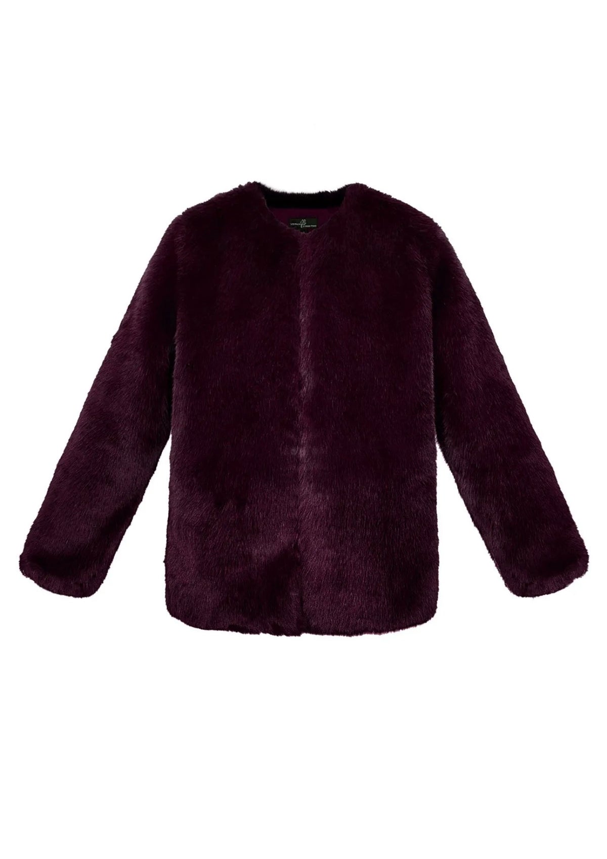 Calgary Faux Fur Jas - Burgundy