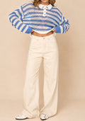 Siena Wide Leg Jeans - Creme