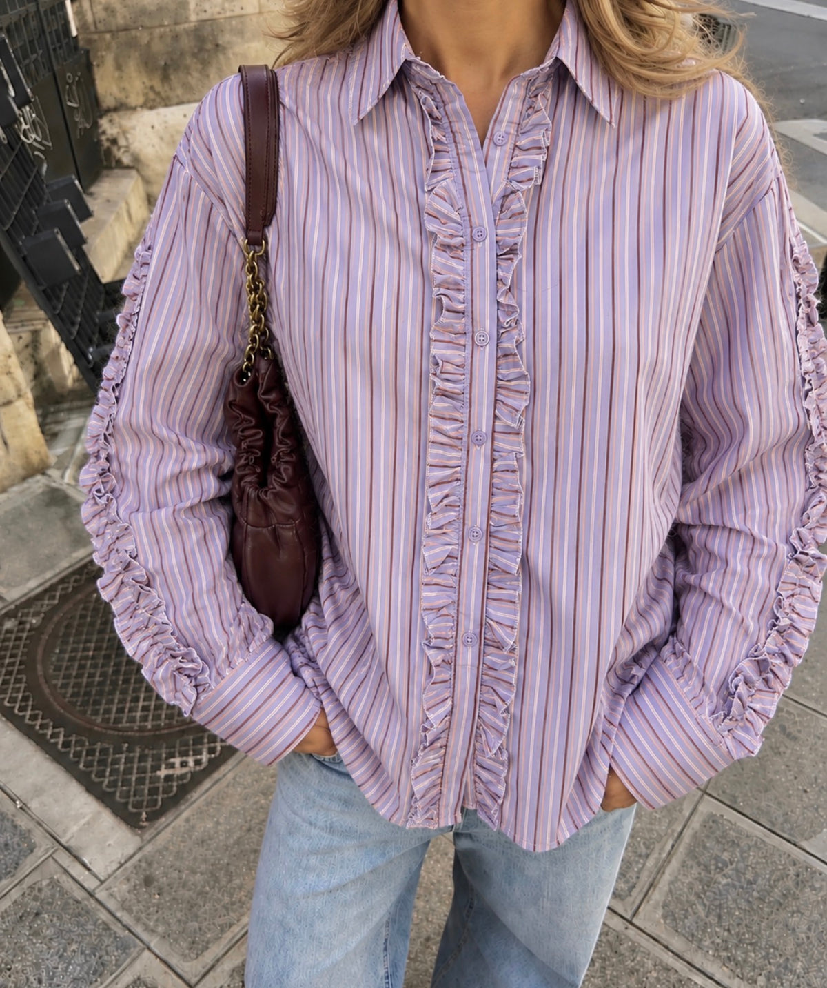 Sintra Ruches Blouse - Paars