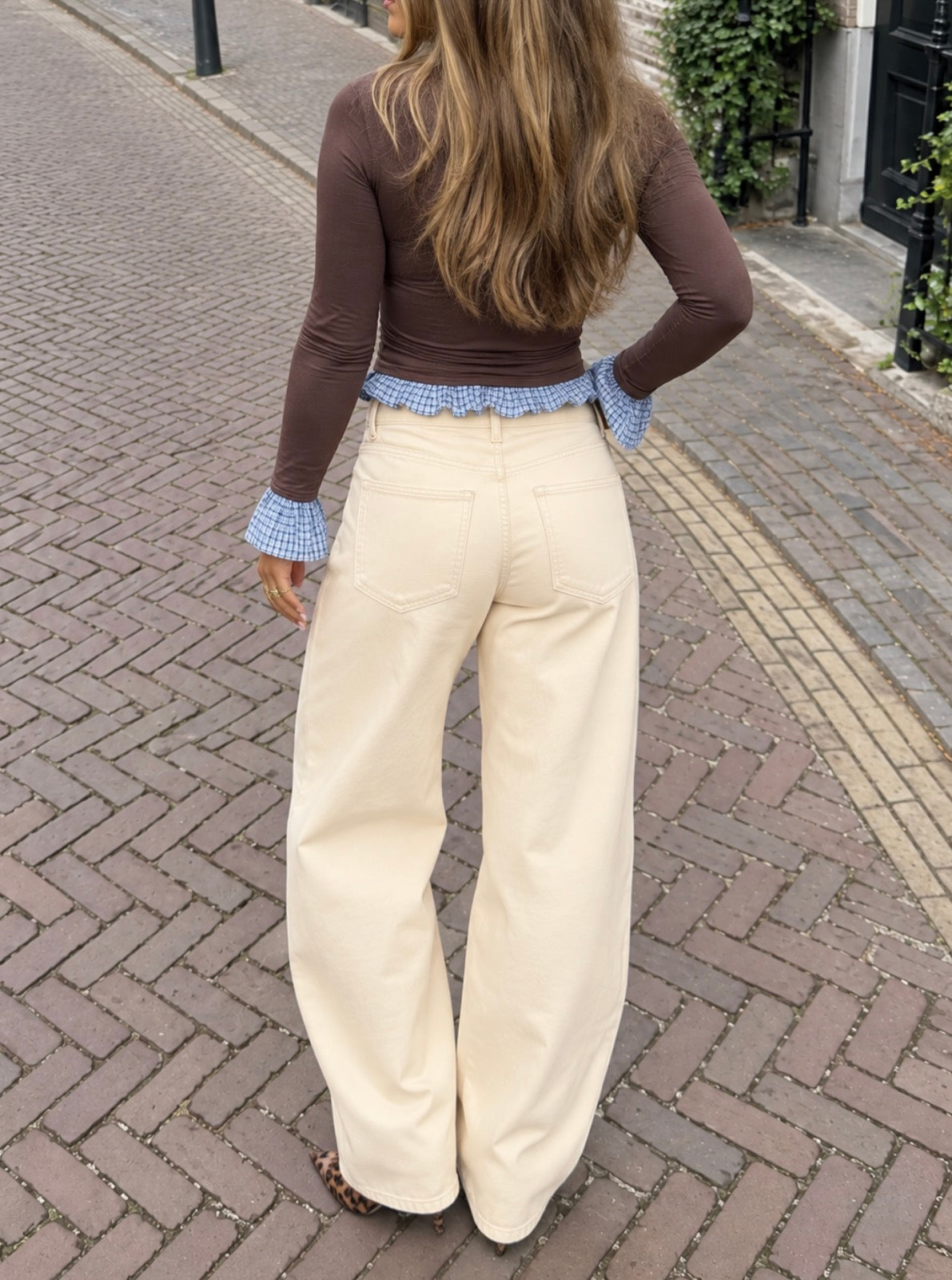 Sydney Barrel Jeans Denim - Beige