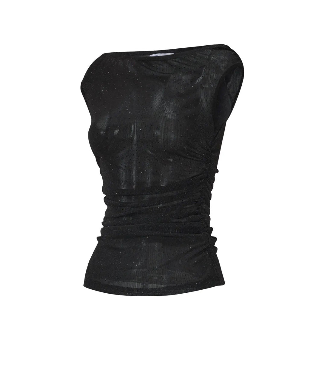 Havana Mesh Glitter Top - Zwart