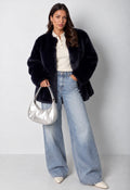 Calgary Faux Fur Jas - Marine Blauw