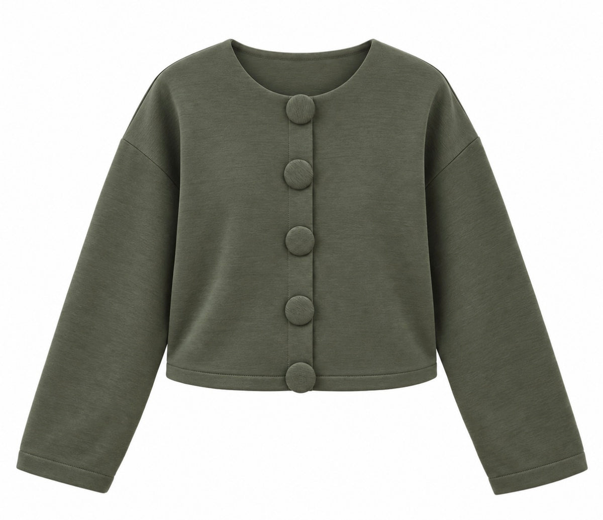 Cardiff Button Trui – Khaki