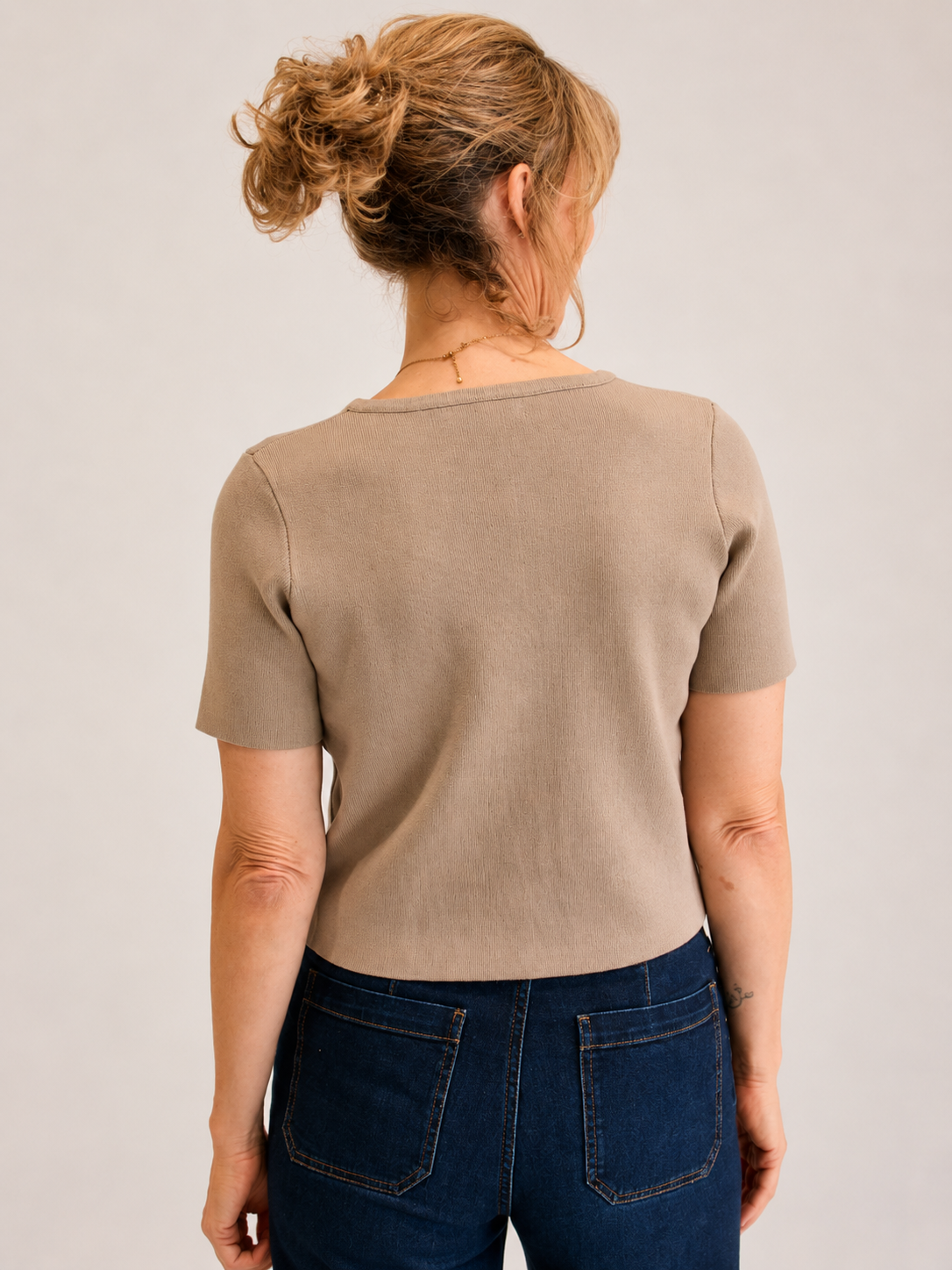 Lugano Cardigan Top - Taupe