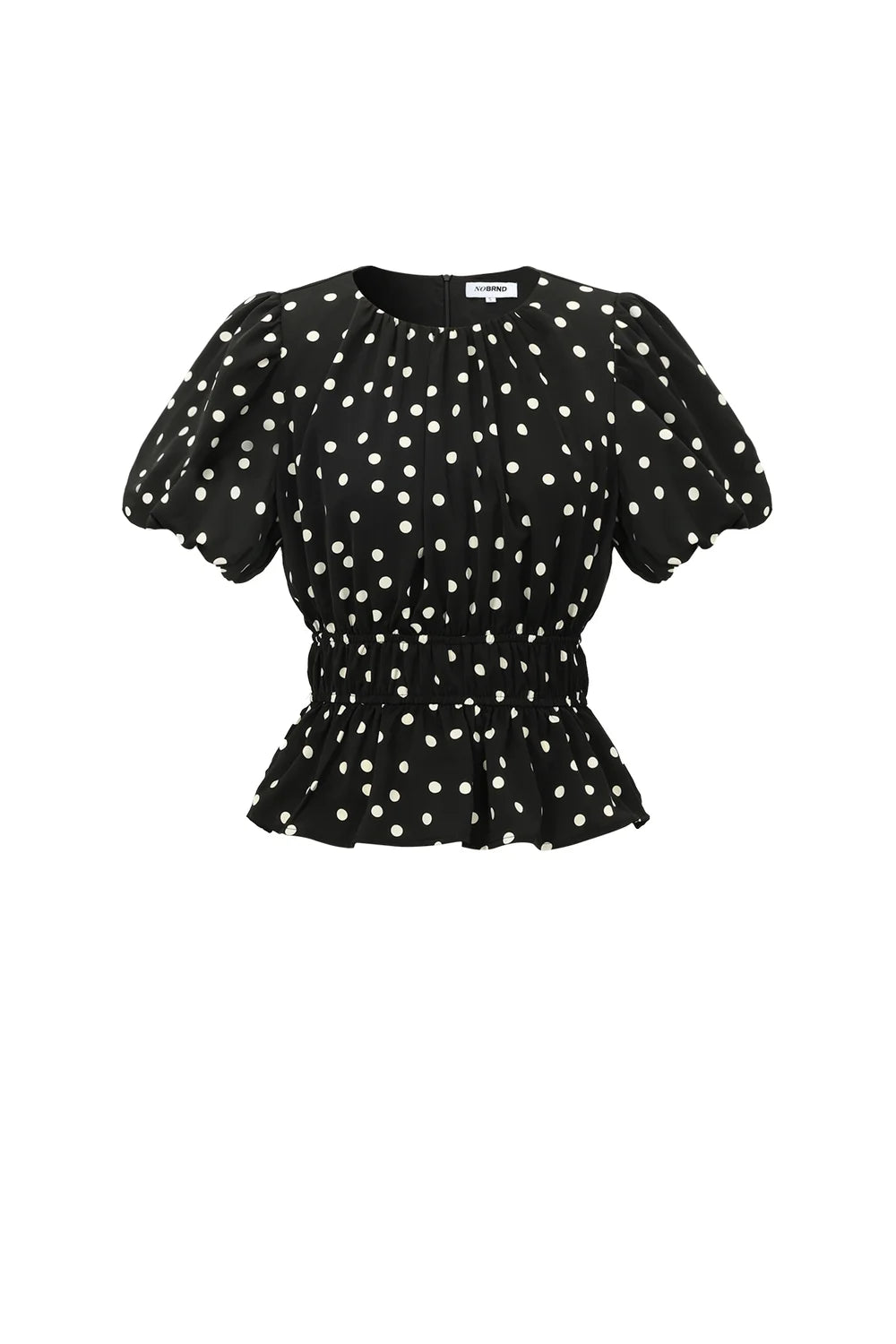 Nairobi Peplum Top Polka Dot - Zwart