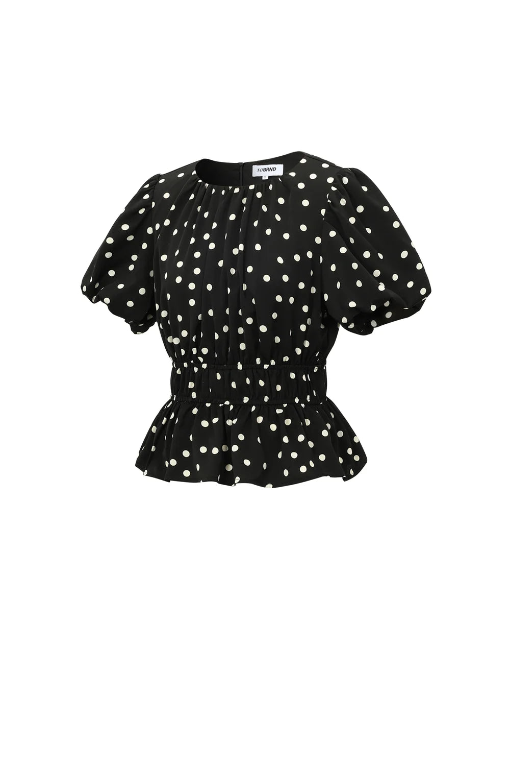 Nairobi Peplum Top Polka Dot - Zwart