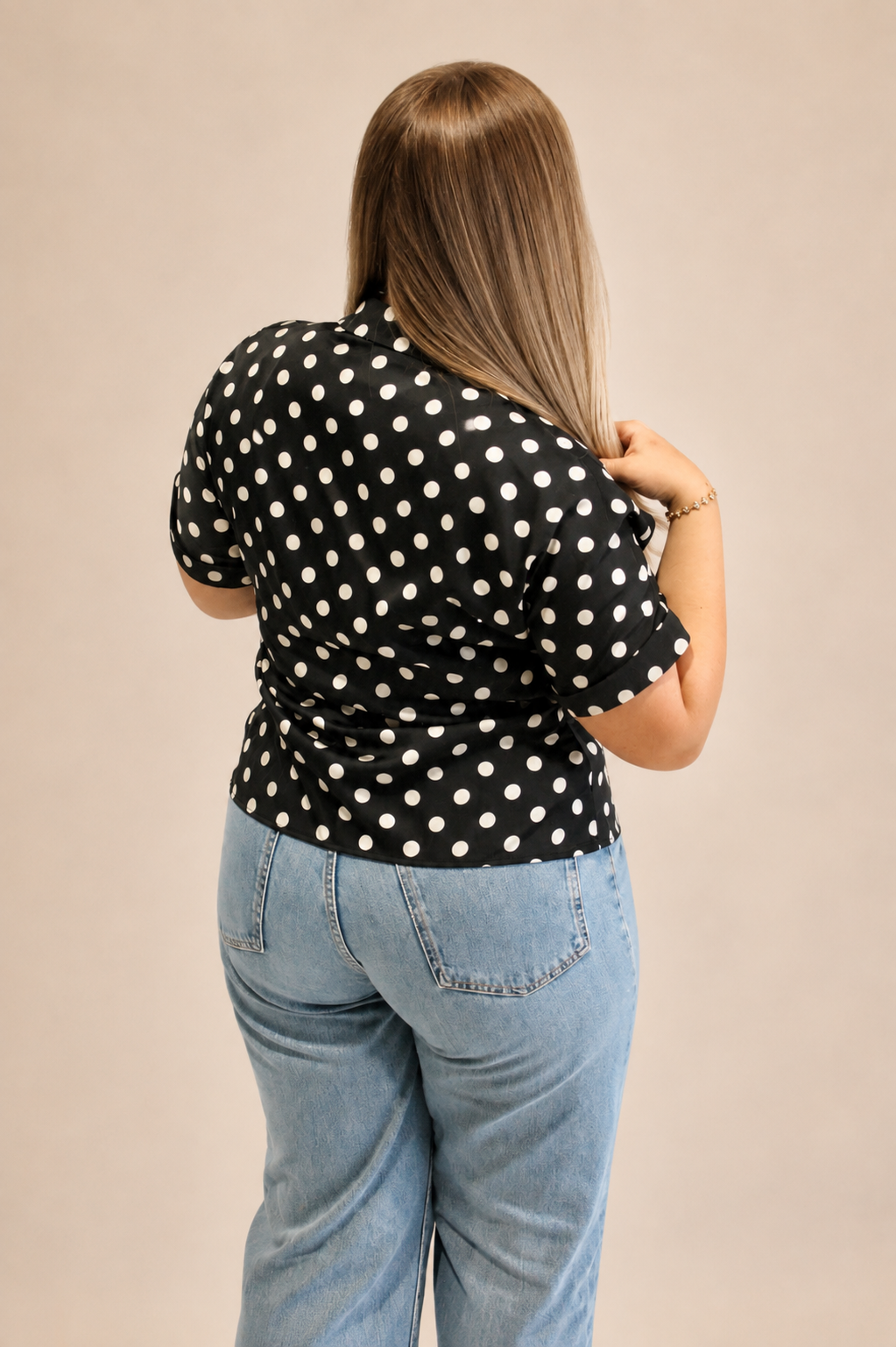 Portofino Polka Dot Top - Zwart/Wit