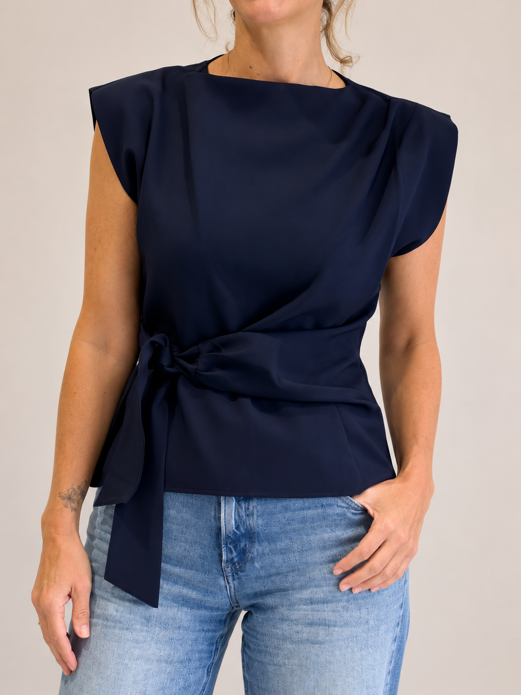 Vienna Top - Navy Blauw