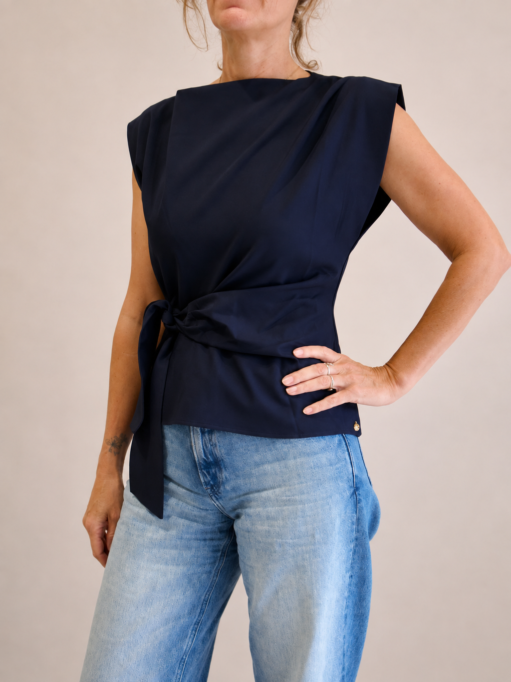 Vienna Top - Navy Blauw