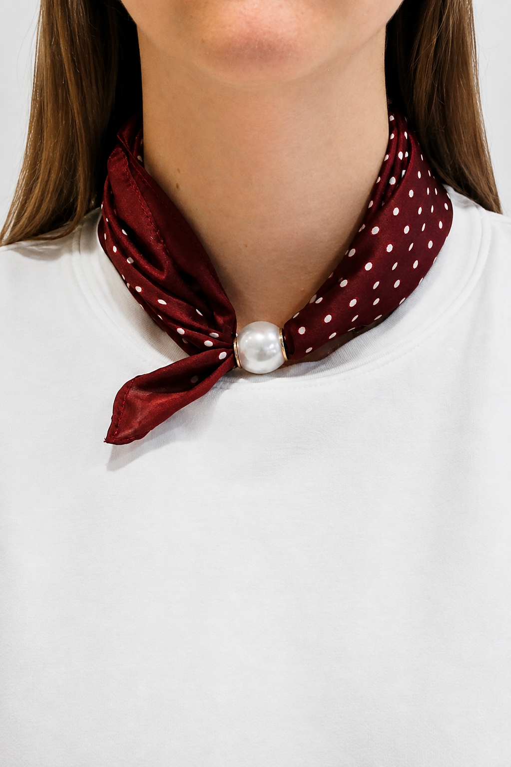 Sjaal - Burgundy Polka dot